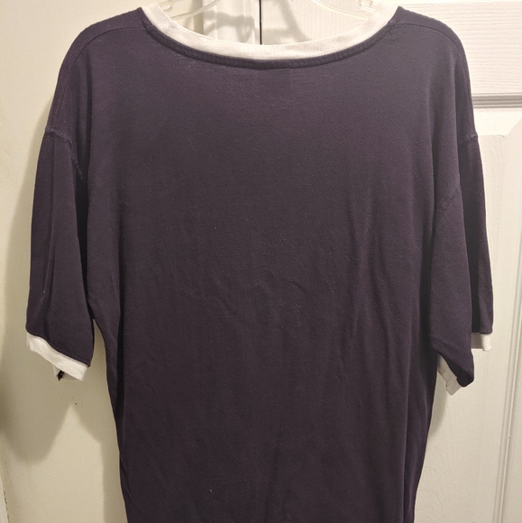 Monaco Monte Carlo Vintage 90's Heathered Ringer Stitched Blue & White T-Shirt - Picture 4 of 7